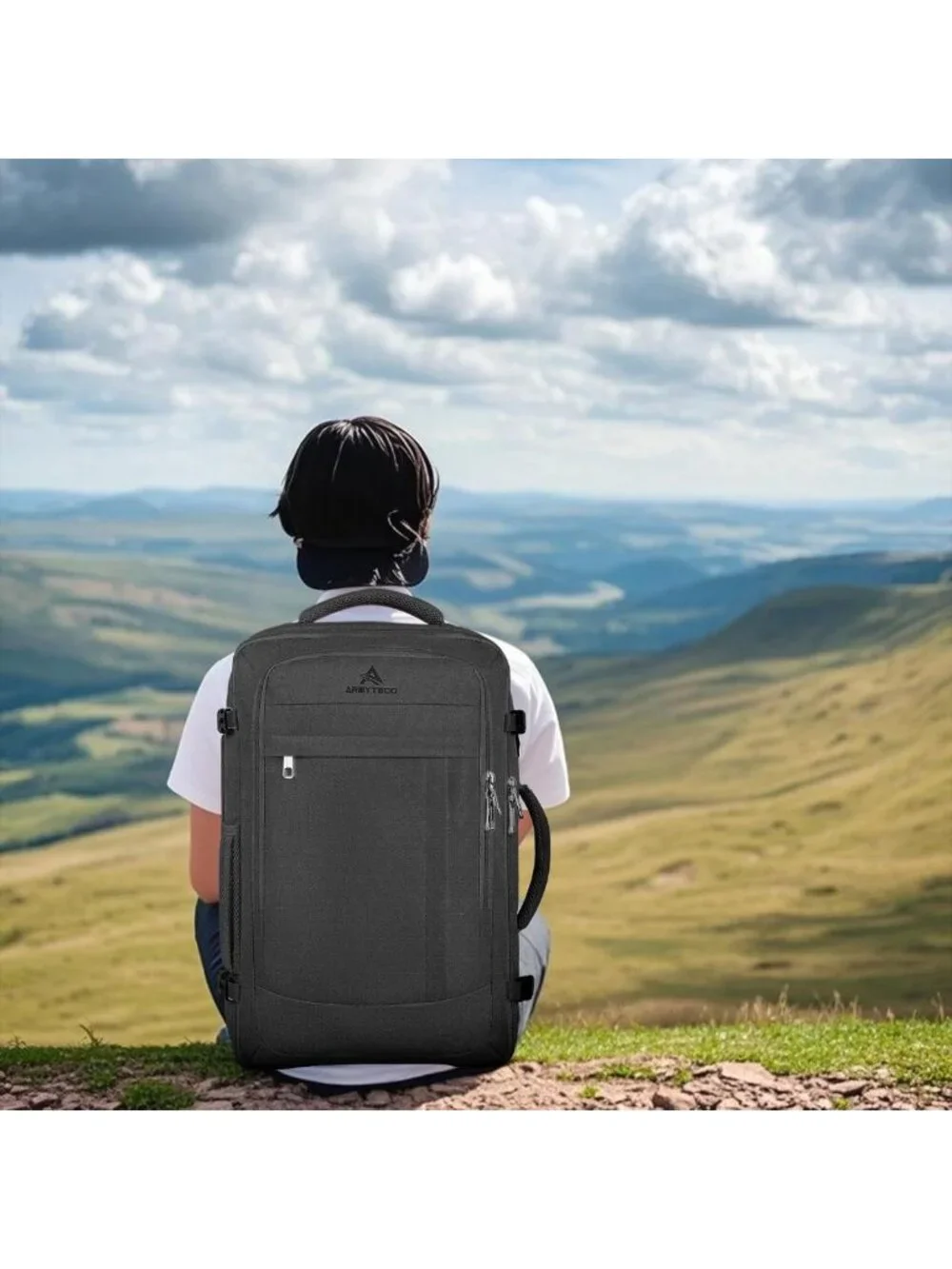 Expandable 50L Travel Backpack, Large Carry-On for Men, Perfect for Adventures